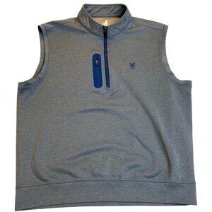 Johnnie-O Mens Sleeveless 1/4 Zip Pullover Vest Large Blue Heather